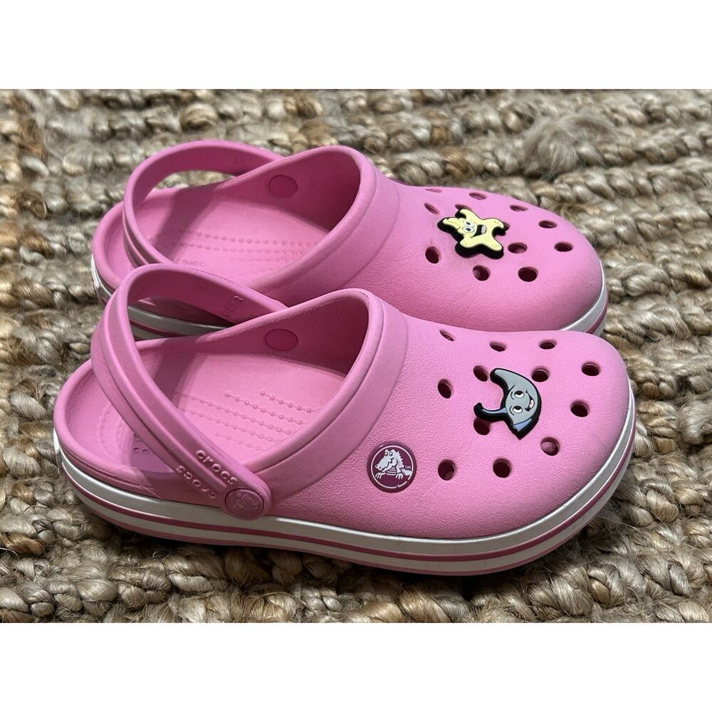 Crocs Crocband Clogs Kids Ballerina Pink Rubber Slip-On Lightweight Size C 12 - Picture 3 of 9
